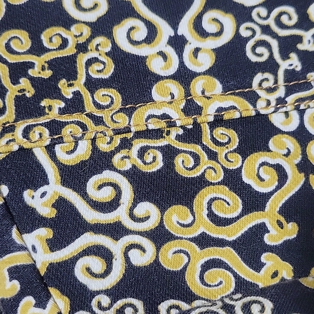 J. McLaughlin Navy and Gold Swirl Midi Catalina Cloth Dress - Picture 6 of 15